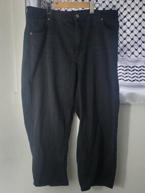 Plus size High-Rise Barrel Jeans Black size 20/2X/36